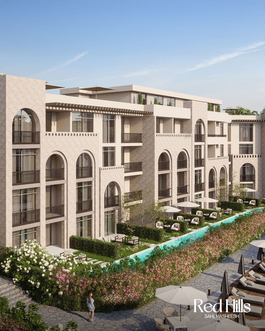 Sahl Hasheesh bay panoramic view showing pristine beaches and luxury developments
