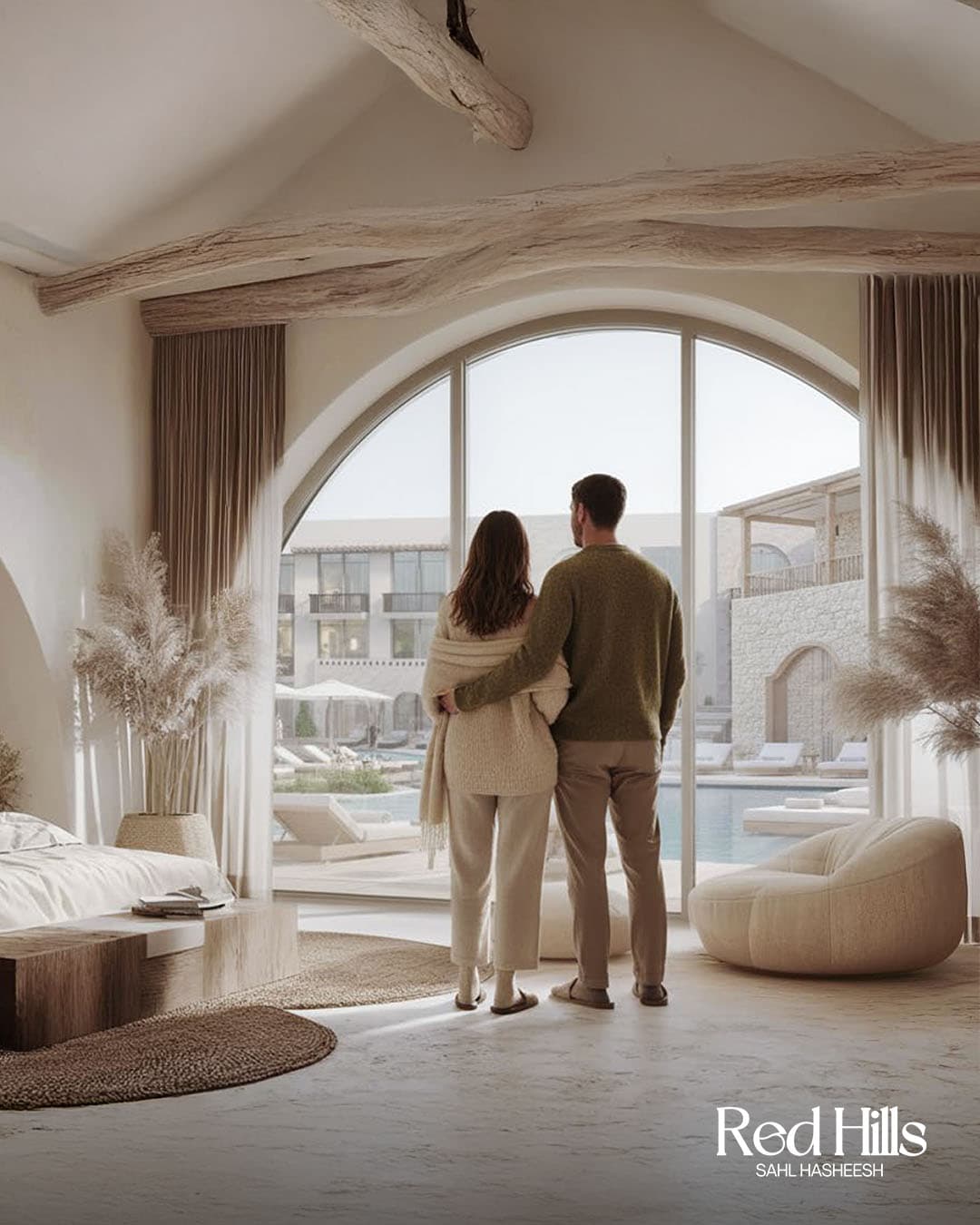 Red Hills Sahl Hasheesh apartment interior with sea view balcony